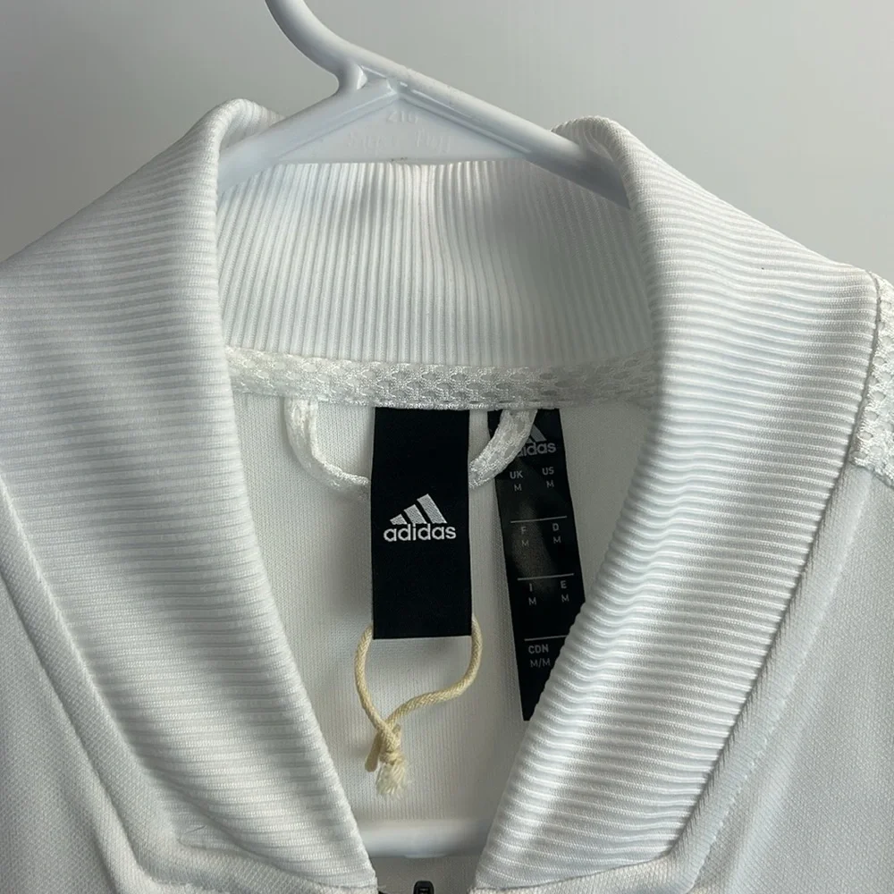 Adidas Men’s Snap Jacket White Full Zip Size M